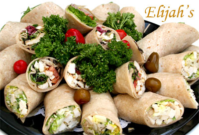 Tray of sliced California wraps