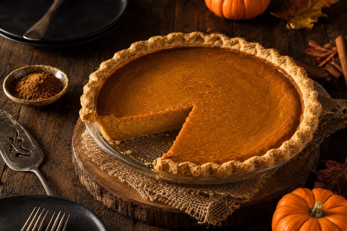 Fresh baked pumpkin pie