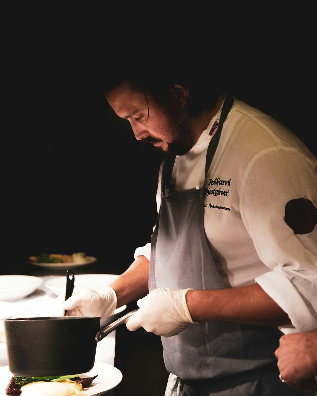 Chef preparing a fresh roasted Thanksgiving turkey