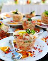 Wedding catering food display