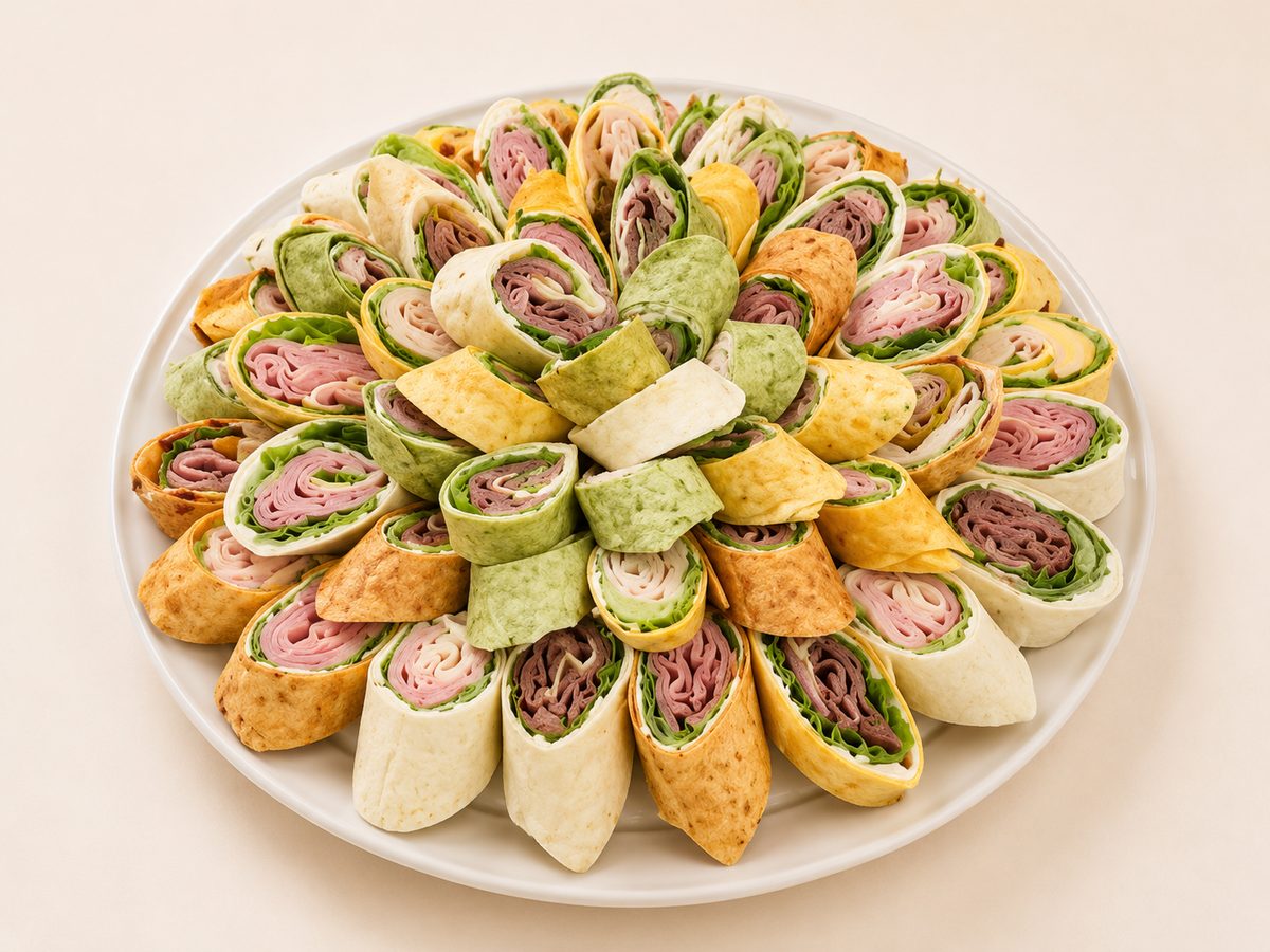 Wrap-up tray with assorted sliced wraps